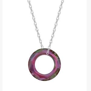 Volcano & Silver Cosmic Ring Necklace w/ Swarovski